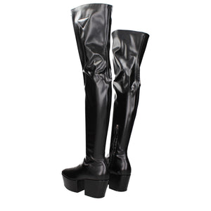 Schwarzes Leder Over The Knee