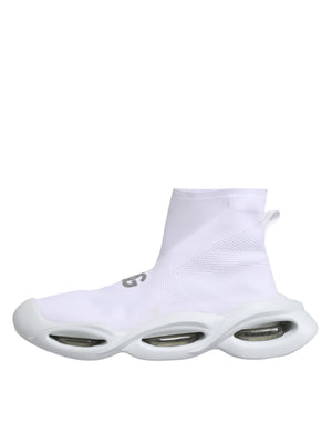 Weiß Silber Slip On Wave Socken Turnschuhe Schuhe