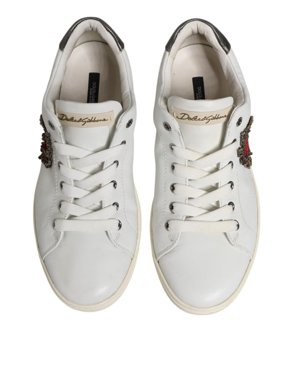 Weiß Silber Sacred Heart Männer Turnschuhe Schuhe