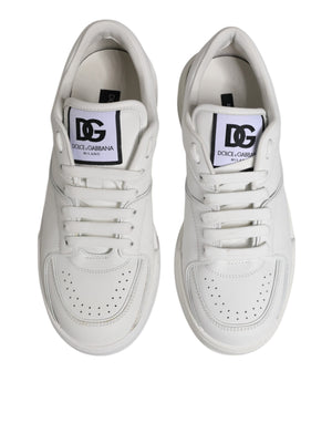 Weiß Miami Leder Low Top Turnschuhe Schuhe