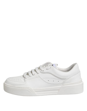Weiß Miami Leder Low Top Turnschuhe Schuhe