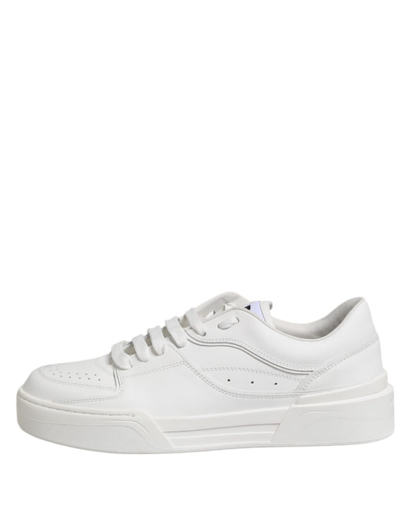 Weiß Miami Leder Low Top Turnschuhe Schuhe