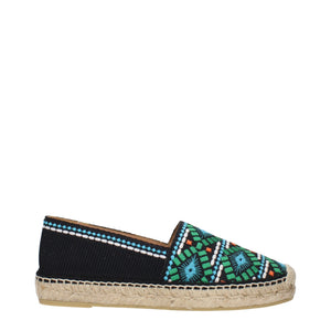 Espadrilles aus schwarzem Stoff