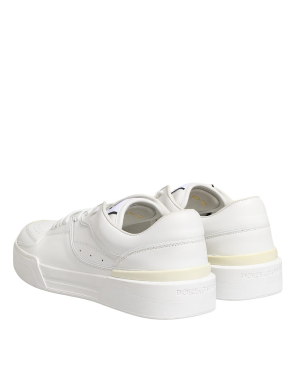 Weiß Miami Leder Low Top Turnschuhe Schuhe