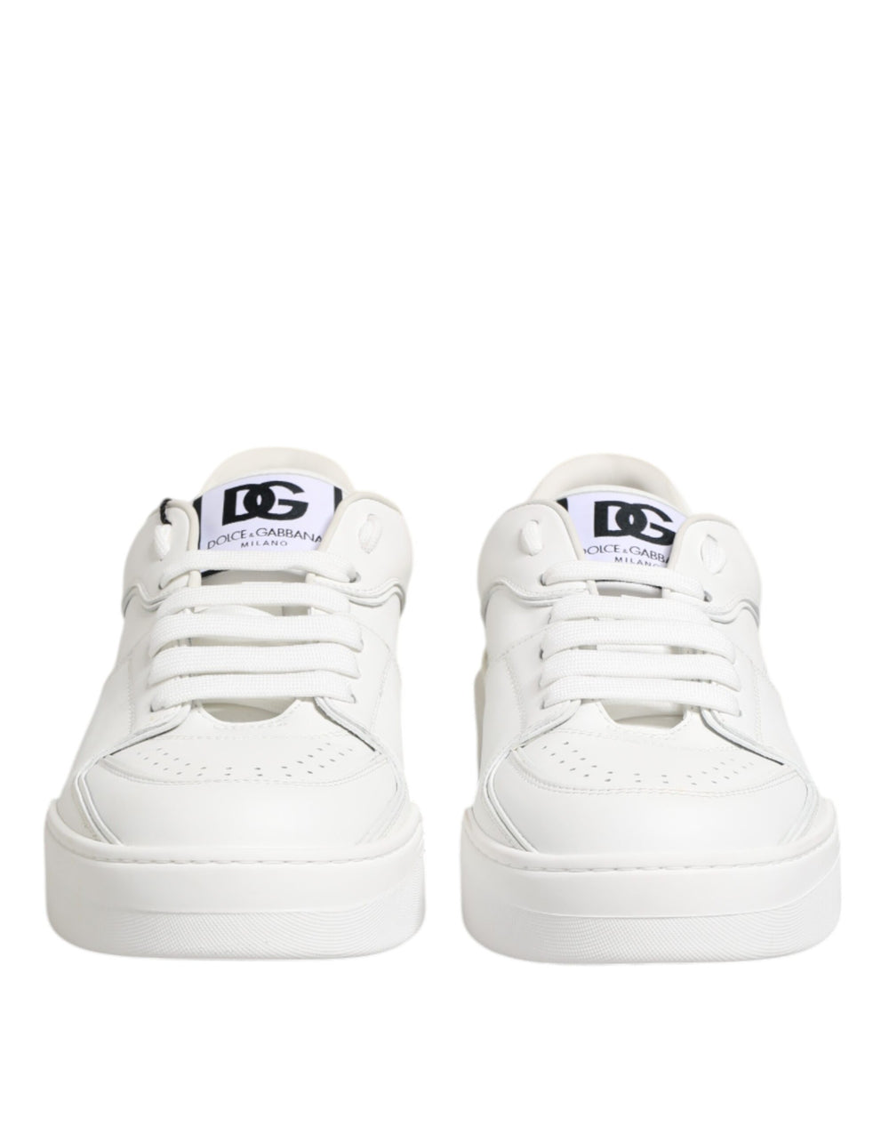 Weiß Miami Leder Low Top Turnschuhe Schuhe