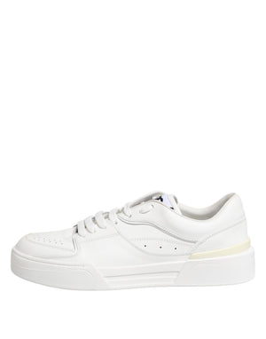 Weiß Miami Leder Low Top Turnschuhe Schuhe