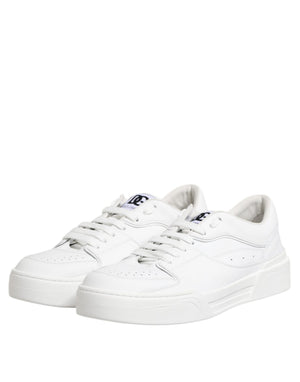 Weiß Miami Leder Low Top Turnschuhe Schuhe