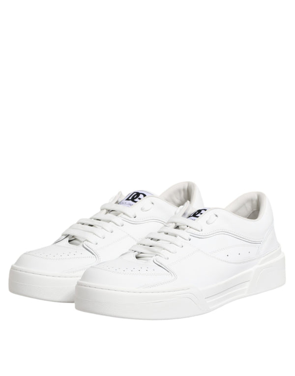 Weiß Miami Leder Low Top Turnschuhe Schuhe