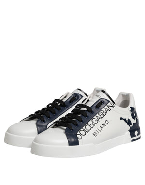 Weiß Blau Crown Niedrige Top Turnschuhe Schuhe