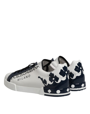 Weiß Blau Crown Niedrige Top Turnschuhe Schuhe