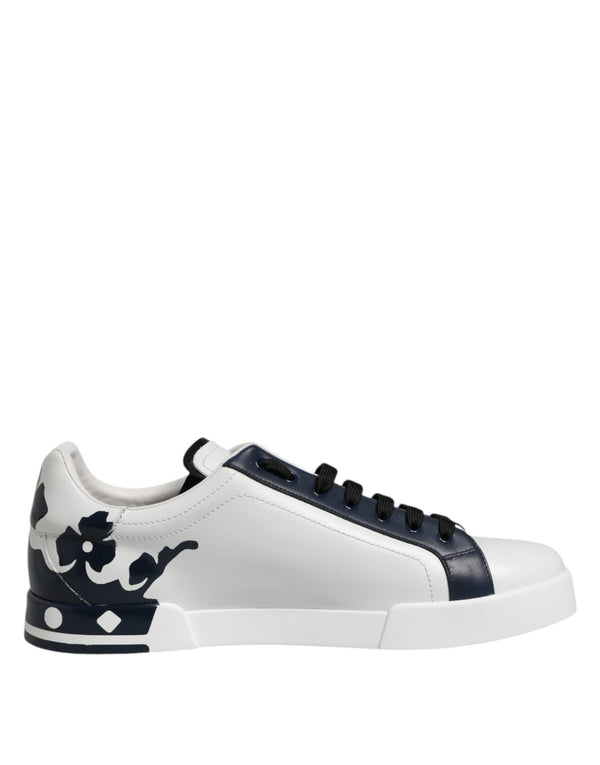 Weiß Blau Crown Niedrige Top Turnschuhe Schuhe