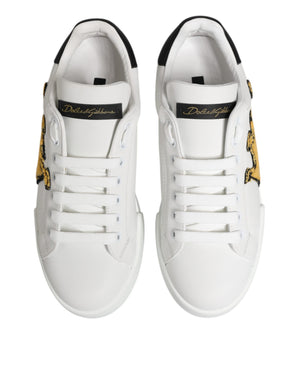 Weiß Crown Patch Portofino Männer Turnschuhe Schuhe