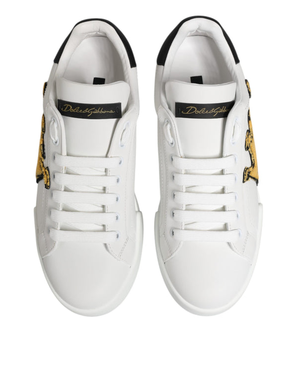 Weiß Crown Patch Portofino Männer Turnschuhe Schuhe