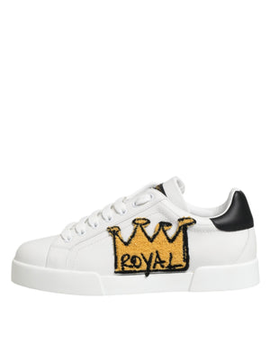 Weiß Crown Patch Portofino Männer Turnschuhe Schuhe