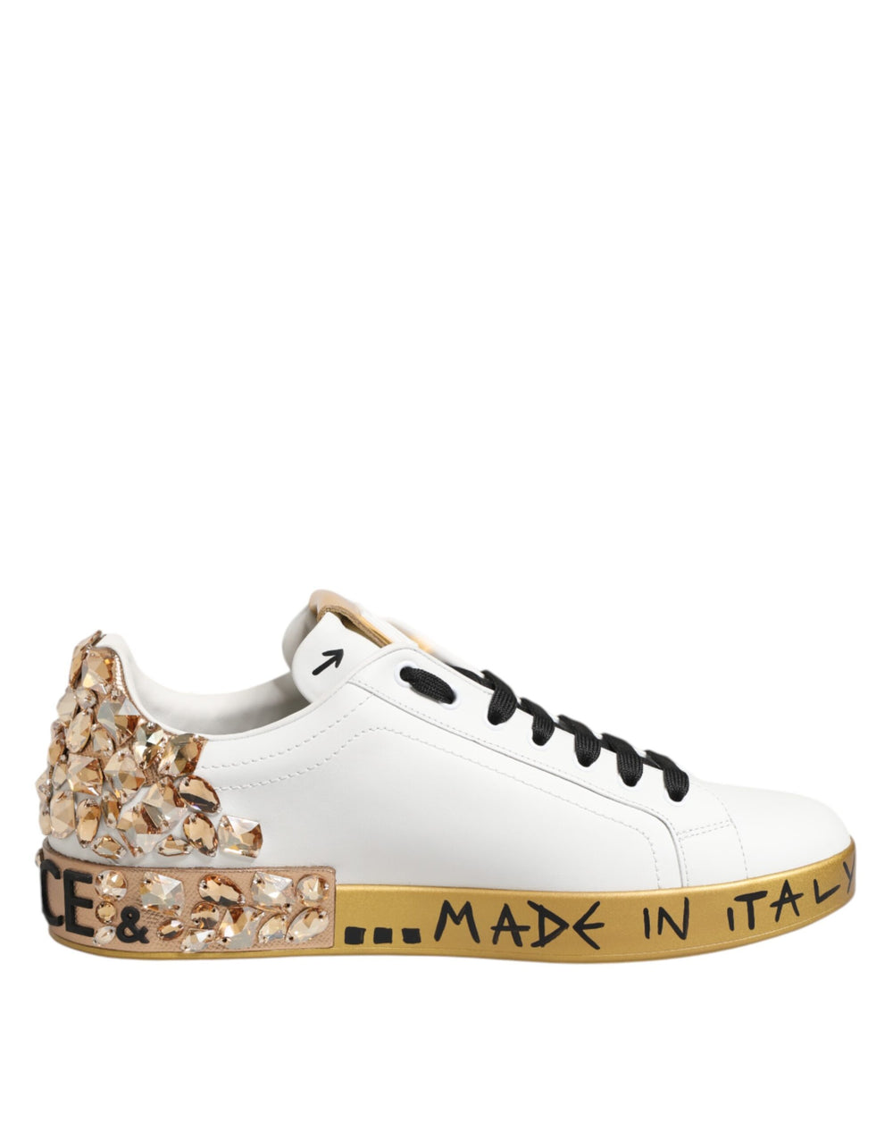 Weiß Gold Kristall Portofino Turnschuhe Schuhe