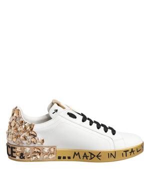 Weiß Gold Kristall Portofino Turnschuhe Schuhe