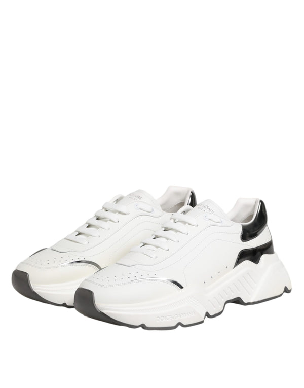 Weiß Silber DAYMASTER Leder Turnschuhe Schuhe
