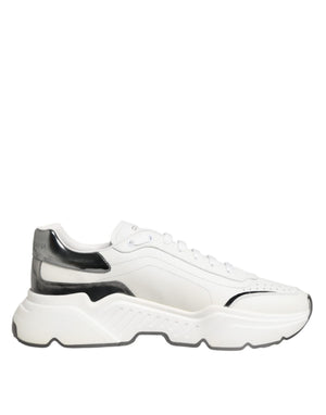 Weiß Silber DAYMASTER Leder Turnschuhe Schuhe
