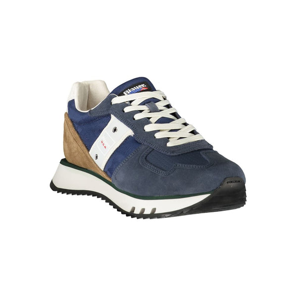 Blaue Leder Herren Sneaker