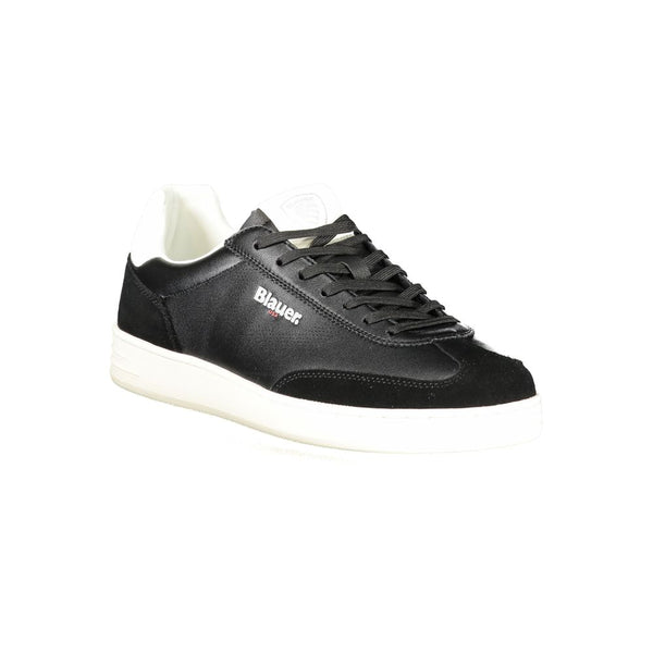 Schwarzes Leder Herren Sneaker