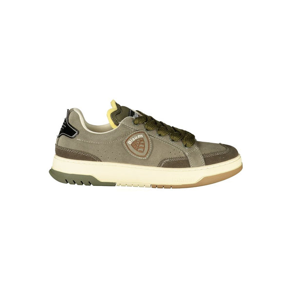 Grünes Leder Herren Sneaker