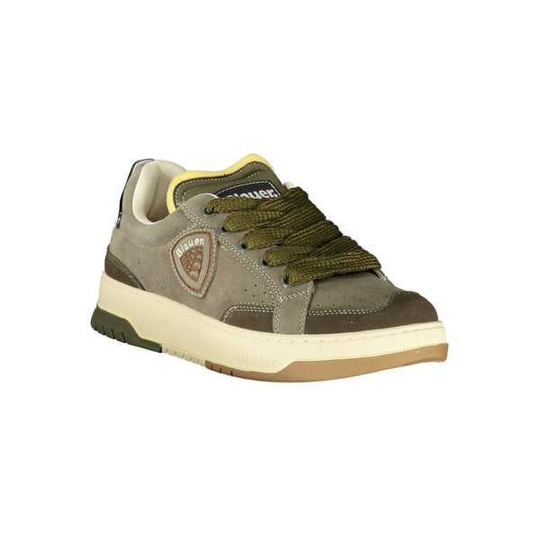 Grünes Leder Herren Sneaker