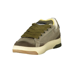 Grünes Leder Herren Sneaker