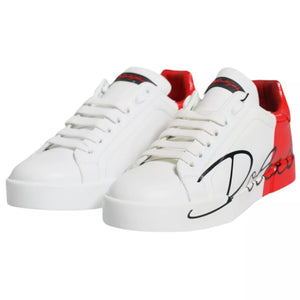 Weiß Rot Portofino Low Top Turnschuhe Schuhe