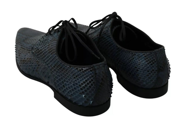 Blaue Pythonleder-Schlangenhaut-Schuhe