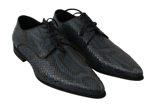 Blaue Pythonleder-Schlangenhaut-Schuhe