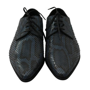 Blaue Pythonleder-Schlangenhaut-Schuhe