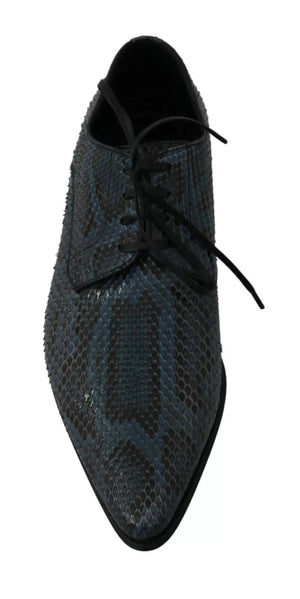 Blaue Pythonleder-Schlangenhaut-Schuhe