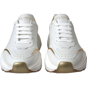 Weiß Gold DAYMASTER Leder Turnschuhe Herren Schuhe