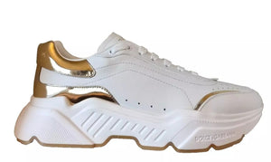 Weiß Gold DAYMASTER Leder Turnschuhe Herren Schuhe