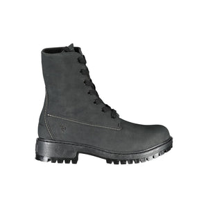Schwarzer Polyester Damenstiefel