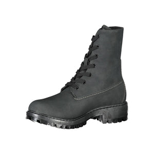 Schwarzer Polyester Damenstiefel