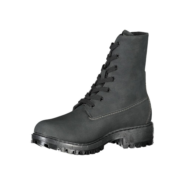 Schwarzer Polyester Damenstiefel