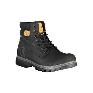 Schwarzer Polyester Herrenstiefel