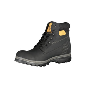 Schwarzer Polyester Herrenstiefel