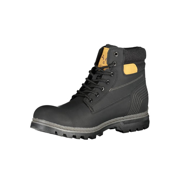 Schwarzer Polyester Herrenstiefel