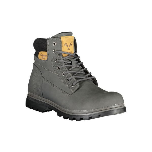 Grauer Polyester Herrenstiefel