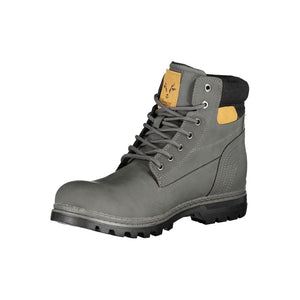 Grauer Polyester Herrenstiefel