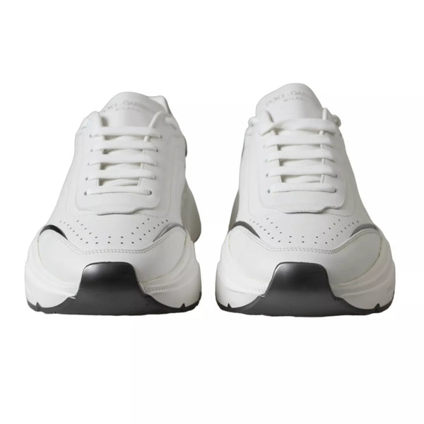 Weiß Silber Leder Sport DAYMASTER Turnschuhe