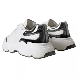 Weiß Silber Leder Sport DAYMASTER Turnschuhe