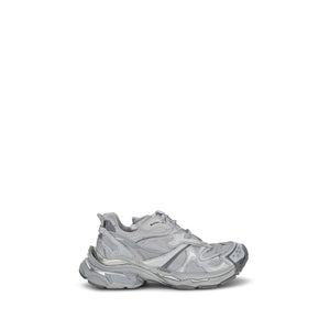 Graue Plateau-Sneaker aus Polyester