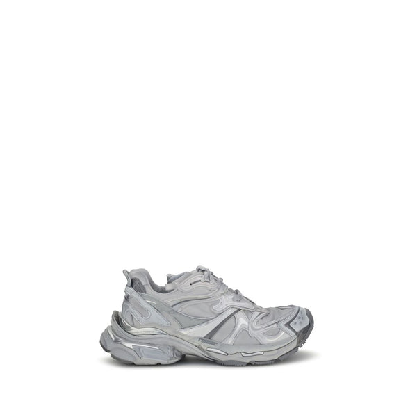 Graue Plateau-Sneaker aus Polyester