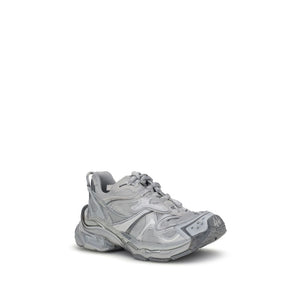 Graue Plateau-Sneaker aus Polyester