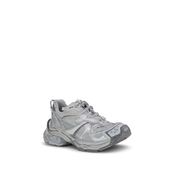 Graue Plateau-Sneaker aus Polyester