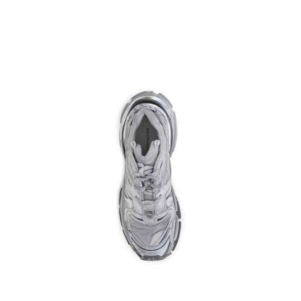 Graue Plateau-Sneaker aus Polyester