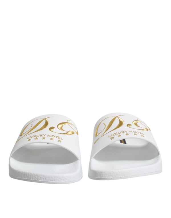 Weiße Leder Pantoletten Sandalen Beachwear Schuhe